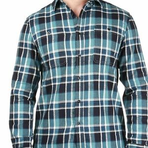The North Face Teal and Navy Plaid Shirt